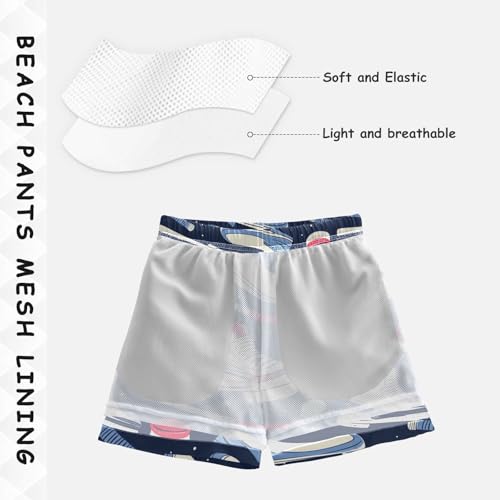 Pigsaly Boys Swim Trunks Hockey Balls Sports Blue Red Boys Board Shorts Swimsuit Swimwear Summer Bathing Suit 2T4