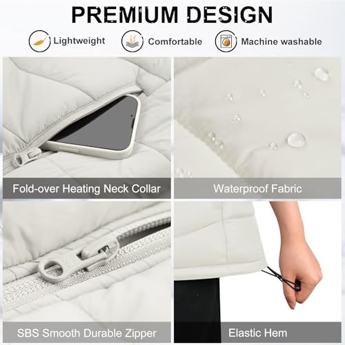 Image of KOVNLO Women's Heated Vest, (Battery Not Included) Smart Controller with Lights Out, Electric Heated Jackets