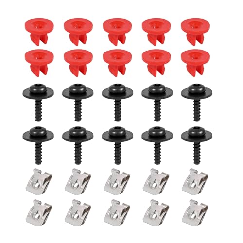 Teybouk 10 PCS T30 Engine Splash Shield Kit, Car Nut and Bolt Set, Compatible with Ford Focus Fusion Escape Explorer Transit Connect Lincoln MKC (Multicolored)