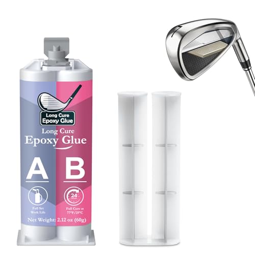 INNOVAYOU Long Cure Golf Club Epoxy 2.11oz, Quick Cure Transparent Durable Golf Epoxy, Used to Repair All Clubs, Heads