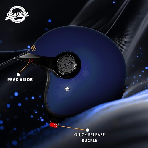 Image of Steelbird SBH 65 Retro 3.0 DOT and ISI Certified Open Face Helmet for Men and Women
