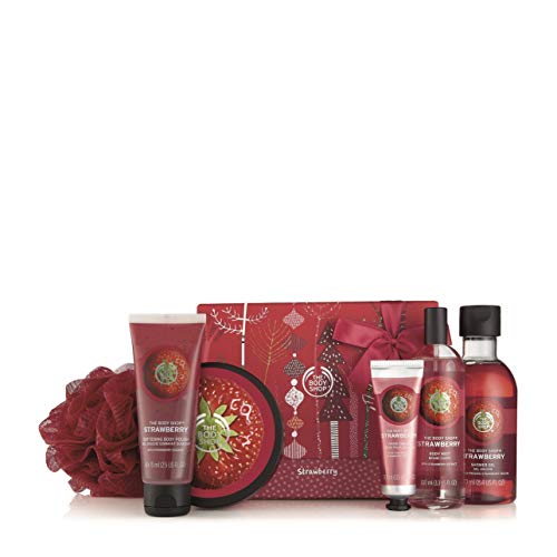 The Body Shop Strawberry Premium Collection Gift Set, 5pc Strawberry Bath and Body Gift Set