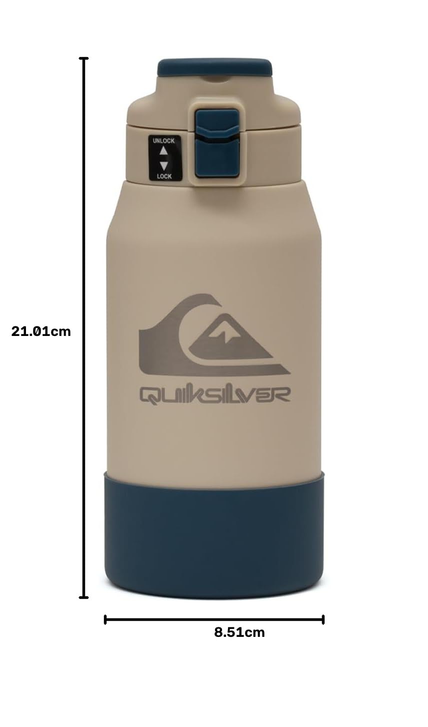 Quiksilver Redondo Vakuumisolierter Edelstahl-Reisebecher, wiederverwendbare Kaffeetasse oder Wasserflasche mit auslaufsicherem Deckel, rutschfester Gummiboden, isolierte Trinkgläser, Heiß- und