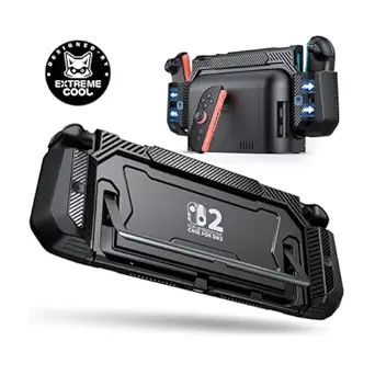 Dockable Case for Nintendo Switch 2,[Exclusive Pop-up Joy-Con Quick Release][Military-Grade Protection][Stand Compatible] Switch 2 Protective Case with Ergonomic Grip, Hard Shell for Switch 2 Console