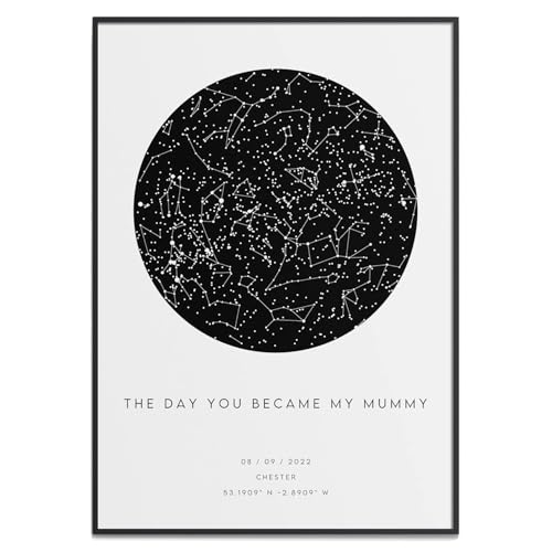 The Day You Became My Mummy Star Map Print - Gift for Mum Birthday/Mothers Day