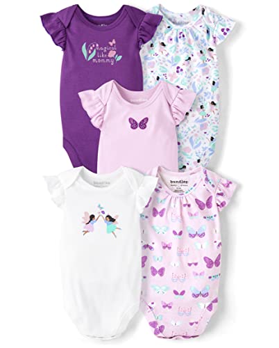 Image of The Children's Place Baby Boys' And Newborn Short Sleeve Bodysuits, Multipacks