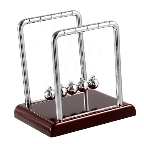 BESPORTBLE Bola Newton con Base Roja Adorno De Escritorio Cuadrado Juguete De Oficina para Decoración y Sin Batería Pequeño