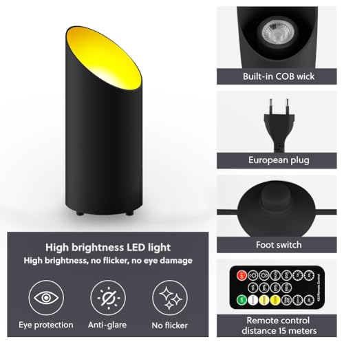 Spot LED Uplight noir avec lumière variable pour éclairage d'ambiance
