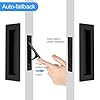 Dontay Pocket Door Pull Handle,304 Stainless Steel,Rectangle Recessed Flush Finger Pulls & Edge Spring Pull,No Lock,Hardware Set for More Than 1-1/8” Thickness Sliding Door(Matte Black,6'')