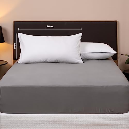 Kit 02 Fronhas Envelope Línea p/Travesseiro King 90cm x 50cm 200 Fios - Casa Paulinha (Black)