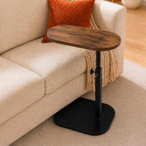 mugenbo TV Tray Table, Adjustable Side Table for Sofa & Bed (Vintage)