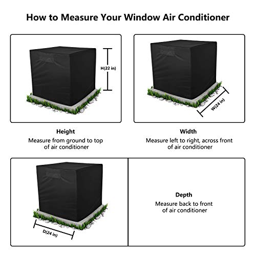 Aozzy Central Air Conditioner Covers for Outside Units Heavy Duty Ac Cover for Outdoor Unit Square Winter Withstand The Rain and Snow, Or Nuts Fit Up to 24x24x22 inchs - Thumbnail 5