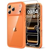 Immagine di TAURI Cover per iPhone 17 Pro Max con Pellicola in Vetro Temperato,Protezione Completa della Fotocamera,Custodia per Sottile Antishock, Anticaduta - Arancione