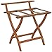 Wooden Mallet WallSaver Luggage Rack Tan Webbing Medium Oak Finish