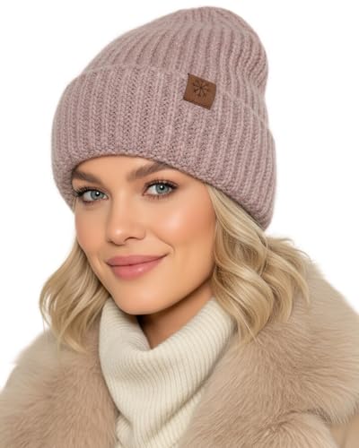 Baesics Wintermütze Rosa Unisex – Warme Strickmütze Beanie...