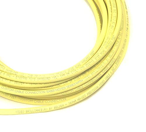 Custom Cable Connection 250 Foot Belden 1694A 6G Hd-Sdi Rg6 Bnc Cable (75 Ohm) Yellow Jacket #TOP4