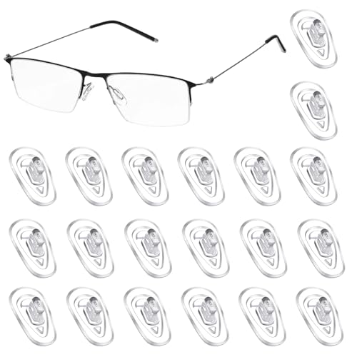 10 Pairs Silicone Eyeglasses Nose Pads Non Slip Eye Glass Nose Pads Silicone Eye Glass Repairing Kit for Glasses Sunglasses Screw-in 14mm