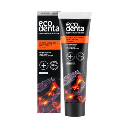 ECODENTA Dentífrico Blanqueador con Minerales Volcánicos - Color negro, 100ml