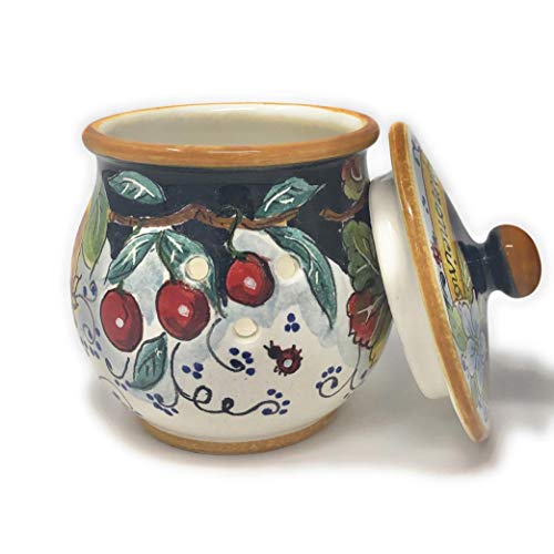 Hand-Painted Italian Ceramic Pepper Jar with Fruit Design – Authentic Tuscan Pottery from Florence - Image 3