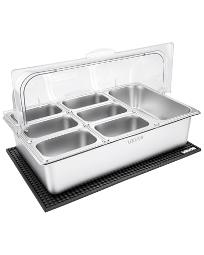 VEVOR Saladette à Poser, Vitrine Réfrigérée à Ingrédients en Inox, pour Fruits Buffet Froid...