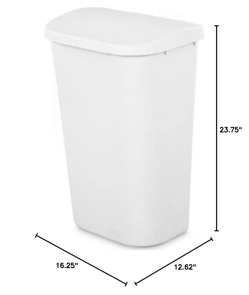 Sterilite 10758006 11.3 gal Lift Top Wastebasket White - Pack of 6