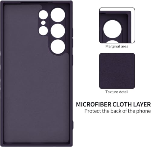 Image of DIZORO Microfiber Candy Case Compatible for Samsung S24 Ultra Smooth Touch Cushion Liquid Soft Silicone Gel Rubber Phone Cases Non-Slip Full Body Protective Shockproof Back Cover (Titanium Violet)
