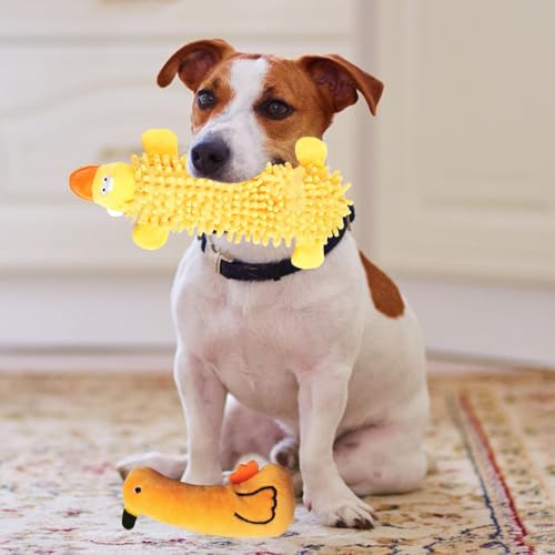 MXYZQDE 2 PCS Anti Stress Ente Hund, hundespielzeug langlebig und bissfest Kuscheltier für Hunde ideal zur Stressbewältigung für Ihre Fellnase und Spielzeug für Hundewelpen und ältere Hunde