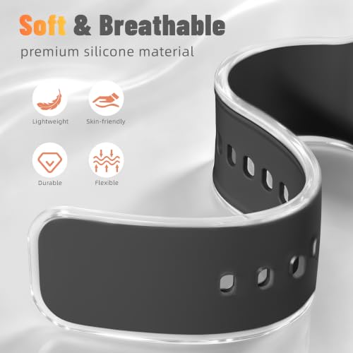 Getino Misty Sport Band for Samsung Galaxy Watch 9 8 40mm 44mm | No Gap Soft Silicone Strap for Women Men, Waterproof Band Compatible with Galaxy Watch 9, Watch 8, Galaxy Watch 8 Classic 46mm, Black - image 4