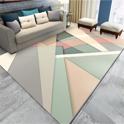 Tapis de couloir 90X150CM design géométrique et lavable pour aménagement chambre