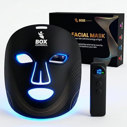 Box Commerce - Máscara LED Facial Profesional, Luz Roja e Infrarroja para Cuidado estético de la Piel - Tratamiento Antiedad con 4 Modos de Luz LED para Líneas de Expresión y Firmeza | Ya disponible en tu tienda friki favorita! En mundofriki.es! Box Commerce - Máscara LED Facial Profesional, Luz Roja e Infrarroja para Cuidado estético de la Piel - Tratamiento Antiedad con 4 Modos de Luz LED para Líneas de Expresión y Firmeza | Ya disponible en tu tienda friki favorita! En mundofriki.es!