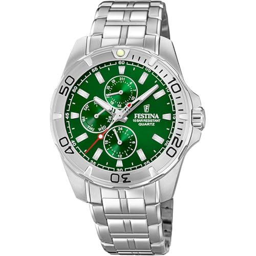 Festina Montre Multifonction homme en acier inoxydable argenté