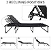 cadciehe Camping Cot, Adjustable 4-Position Adults Reclining Folding Chaise with Pillow, Outdoor Lounge Chair Sleeping Cot Bed, Perfect for Office, Pool, Beach Patio Black