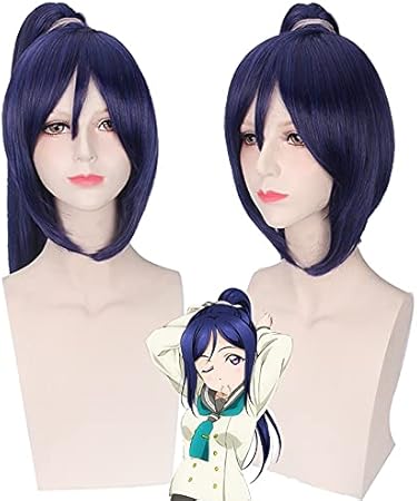 Amazon Co Jp ラブライブ サンシャイン カナン松浦ウィッグ女性用ロングストレートアニメコスプレウィッグ70cmクロークリップポニーテール人工毛パープル ホビー