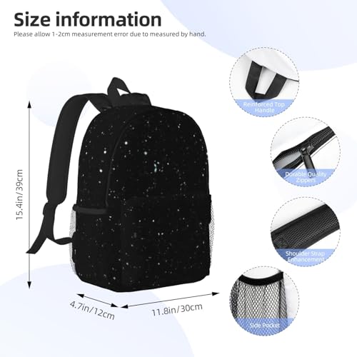 Sac à dos noir à paillettes confortable contre le mal de dos en voyage