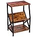 IRONCK End Tables Living Room,Nightstand Side Table with Storage Shelf, Wood Look Accent Industrial Home Furniture, MDF Board with Mrtal Frame, Vintage Brown