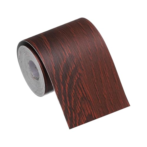 Image of MECCANIXITY Wood Grain Repair Tape, 2 Inch x 16 Feet Self Adhesive Wood Grain Tape Multi-Purpose Wallpaper Border Trim for Furniture Floors Windows Doors Tables Home, Dark Red