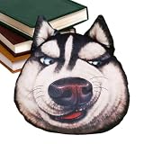 Manolyee Cojín Decorativo de Perro de Felpa - Cojín Divertido de Cabeza de Husky - Decorativo,para Hogar Oficina Apartamento Residencia Universitaria Interior del Coche Salón Y Dormitorio