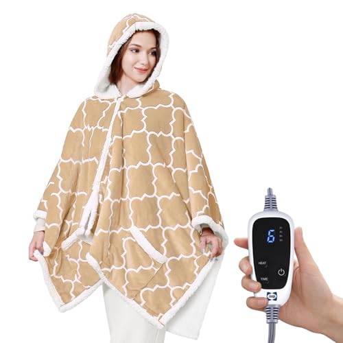 Sealy Heated Wearable Throw Blanket with Hoodie