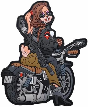 Airsoft Rabbit Moterbike Biker Bunny Morale Patch
