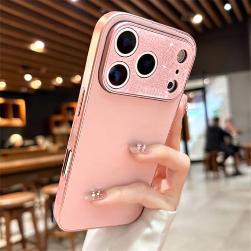 Étui iPhone 13 plaqué en cuir PU de qualité supérieure style diamant