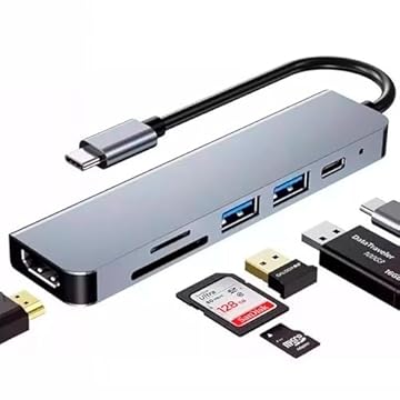 CASEPRO Hub Adaptador USB Dockstation 6 em 1 HDMI 4K, Leitor de Cartão SD, Micro SD, TF, USB 2.0, USB C para MacBook Pro/Air M1 M2 M3, iPad Pro, Thunderbolt, MHL, DeX