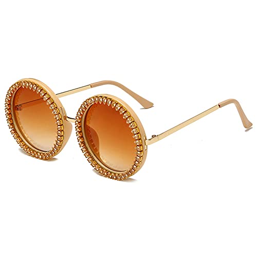 COTIA Round Diamond Sunglasses For Women Zircon Fashion Sunglasses Tide Round Frame Street Shooting Sunshade Mirror Glasses2