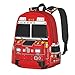 Droerfes Fire Truck Backpack School Bag Lightweight Bookbag Laptop Travel Daypack For Kids Girls Boys Teens