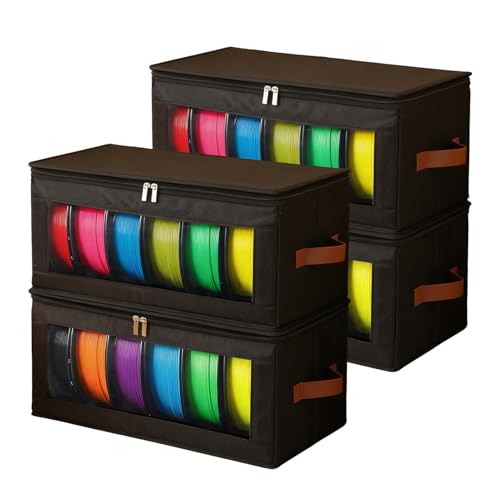YUEHISY Filament Storage Box - 4 Pack Filament Container for 3D Printing, and Protection - Portable Storage Box (Black)