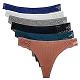 LNXLANXX Ropa Interior Mujer 5 Piezas Juego De Tangas De Algodón para Mujer, Ropa Interior Sexy De Encaje, Bragas Femeninas, Lencería De Talle Bajo-r002-xl (60-70 Kg)