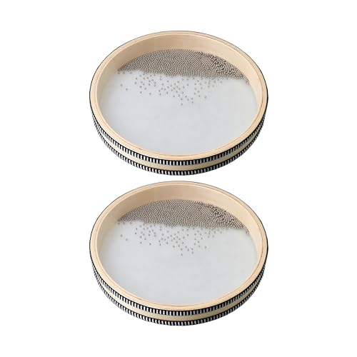 BQLZR Wave Bead Hand Drum Sea Drum Musical Instrument Percussion 9.96 Inch Pack of 2