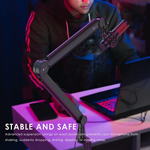 Ixtech Mic Arm Premium Boom Arm 360° Rotatable Microphone Arm Mic Boom Arm With Desk Mount, Fully Adjustable, For Podcast, Video, Gaming, Radio, Studio, Recording, Sturdy And Universal Valiant Model #TOP1