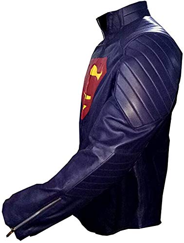 Men’s man Clark Kent Tom Welling Genuine Leather Super Jacket Blue2