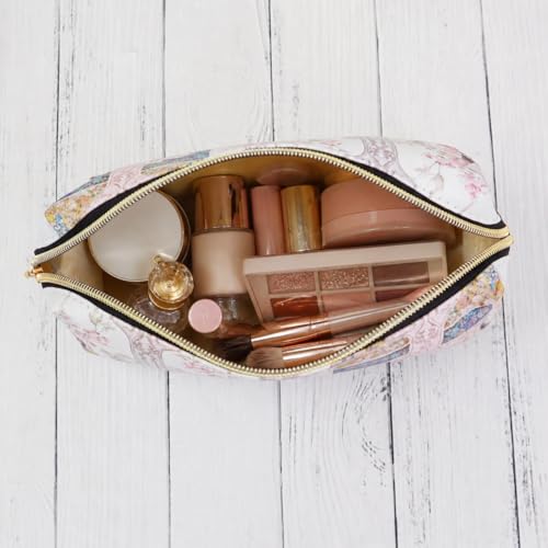 Image of NFI essentials Set of 3 Printed Cosmetic Pouch for Women, Stylish Pouches for Makeup Accessories Travel Pouch,Makeup Pouch,Vanity Case,Jewellery Pouch,Toiletry Make up Bag