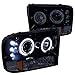 Spec-D Tuning 2LHP-F25099G-TM Ford F250 Led Dual Halo Glossy Black Projector Head Lights